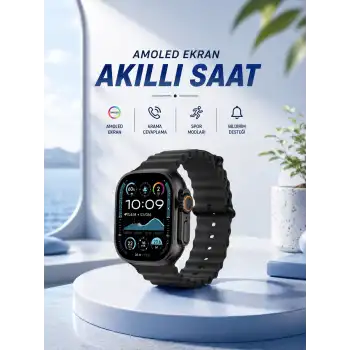 Akıllı Saat Bluetooth Bağlantılı NFC ve GPS Uyumlu Nabız Ölçer Sesli Görüşme