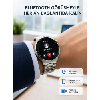 Akıllı Saat NFC – Bluetooth Arama ve Kablosuz Şarj Özellikli
