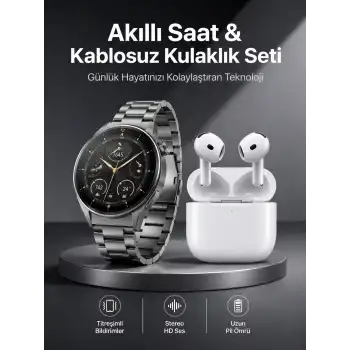 Akıllı Saat ve Kulaklık Seti Bildirim Görme Arama Cevaplama ANC Özelliği