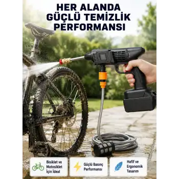 Akülü Araba Yıkama Makinesi 21V Güçlü Basınçlı ve Çift Akülü Taşınabilir