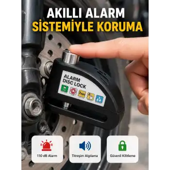 Alarm Sensörlü Disk Kilidi Motosiklet Scooter Bisiklet Güvenlik Yeni Nesil