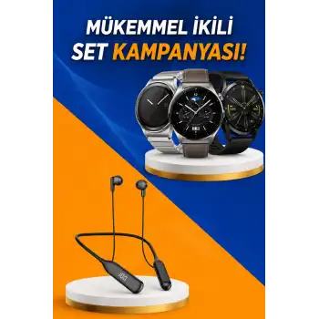 Alarm ve Titreşim Özellikli Akıllı Saat ve Mikrofonlu Kablolu Bluetooth Kulaklık 60 Saat