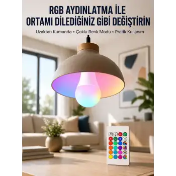Ambiyans Aydınlatma RGB Led Lamba Kumandalı Renk Değiştirebilen
