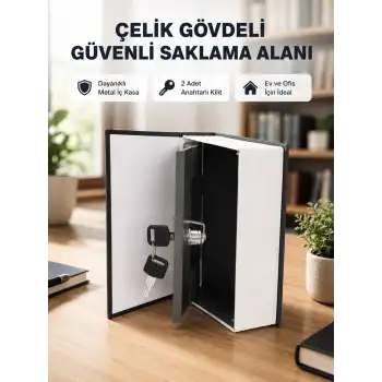 Anahtarlı Gizli Kitap Kasa – Metal İç Yapı, Kamuflajlı Sözlük Tasarım