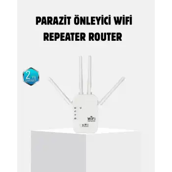 Antenli WiFi Repeater 300m2 Kapsama Alanı WPA3 Güvenlikli
