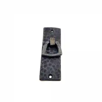 Antika Tarz Dekoratif Pirinç Dik Dövme Mobilya Kulbu - 90x31 Mm, Oksit