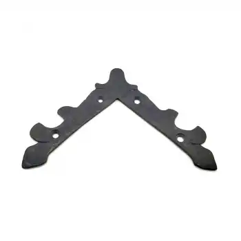 Antika Tarz Dekoratif Pirinç Lale Köşe Gönye - Üst, 133x133 Mm, Oksit