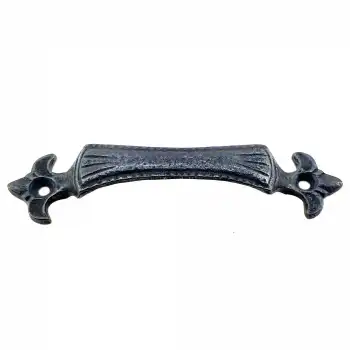 Antika Tarz Dekoratif Pirinç Lale Mobilya Kulbu - 27x115 Mm, Oksit