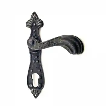 Antika Tarz Dekoratif Pirinç Mevlana Banyo Kapı Kolu - 228x48 Mm, Oksit
