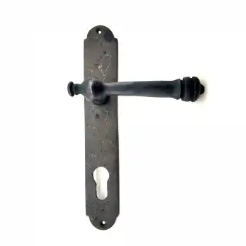 Antika Tarz Dekoratif Pirinç Taşra Oda Kapı Kolu - 220x35 Mm, Oksit