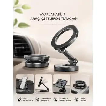 Araç İçi Telefon Tutacağı Manyetik Tasarım Ayarlanabilir