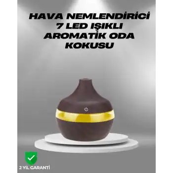 Aromaterapi Uyumlu 300 ml LED Işıklı Oda Kokusu Difüzörü