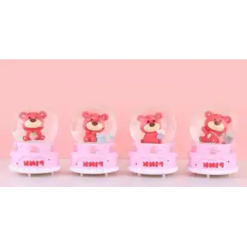 Ayıcıklı Işıklı Kar Küresi 7 Cm