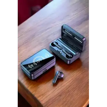 Aynalı Bluetooth Kulaklık Telefon Standlı Dijital Göstergeli