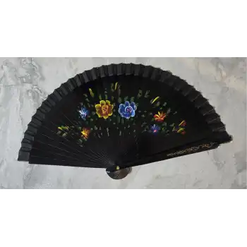 Bambu Çift Taraflı Siyah Yelpaze 12li Paket