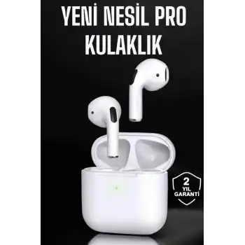 Beyaz Yeni Nesil Pro Bluetooth Kulaklık Yüksek Ses Kaliteli ANC Özelliği