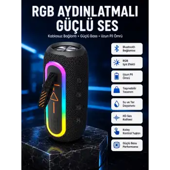 Bluetooth Hoparlör USB Şarjlı Uzun Pil Ömrü Android ve İOS Uyumlu Renkli