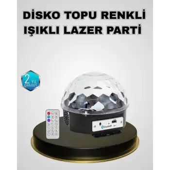 Bluetooth Hoparlörlü LED Disko Işığı Müzik Ritim Duyarlı ve Taşınabilir