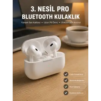 Bluetooth Kulaklık Kulak İçi Silikonlu Stereo Yüksek Ses Kaliteli Dokunmatik