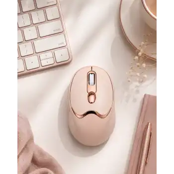 Bluetooth ve 2.4G Destekli Sessiz Kablosuz Mouse Şarjlı Tasarım