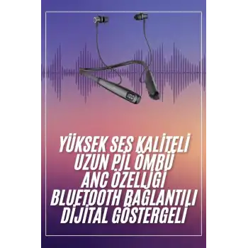 Boyun Askılı 100 Saat Kablosuz Kulaklık Göstergeli Bluetooth Kulaklık