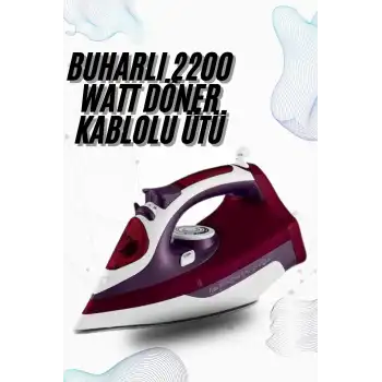 Buharlı Kablolu Ütü 2200 Watt Kireçlenme Önleyici Şok Buharlı