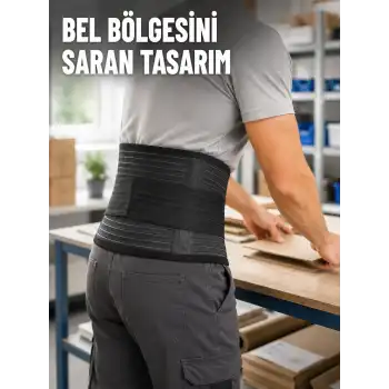 Çalışma Korsesi Güçlendirilmiş Elastik Bantlı Ayarlanabilir Bel Desteği