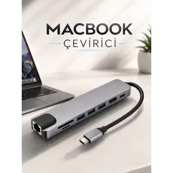 Çevirici Dönüştürücü Adaptör Macbook 3 In 1 Type-C To Hdmı USB 3.0