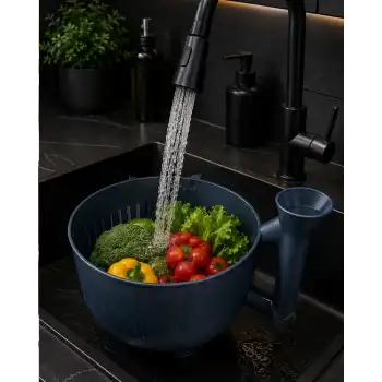 Çok Amaçlı Sebze ve Meyve Temizleme Kabı Pratik Süzgeçli Yapı