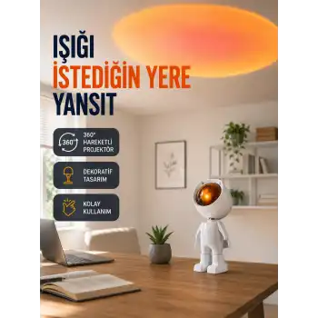 Dekoratif Gün Batımı Işığı – Astronot Figürlü Yeni Nesil