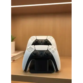 Dekoratif Siyah İkili Gamepad Standı 7x18 cm