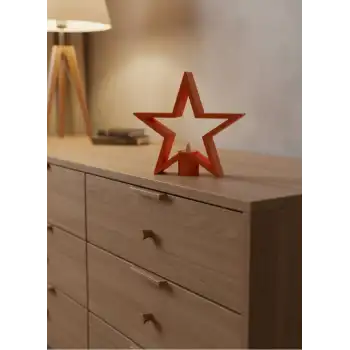 Dekoratif Yıldız Şeklinde Turuncu Mumluk Ev Aksesuarı