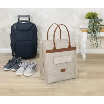 Deri Kulplu Ayakkabı Seyahat Çantası 04263