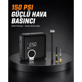 Dijital Ekranlı Diyafram Tip Kompresör 150 PSI Güçlü Motorlu