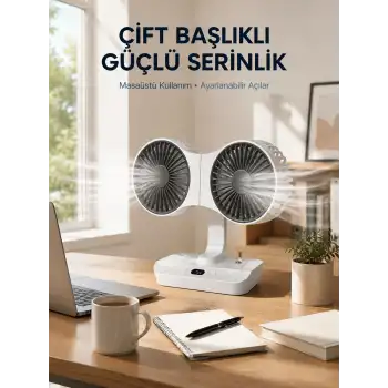 Çift Yöne Hava Üfleyen Masa ve Duvar Tipi Vantilatör