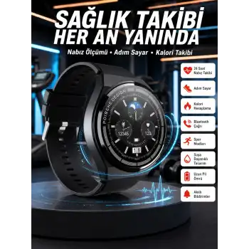 En Çok Tercih Edilen Akıllı Saat Amoled Ekran Nabız Sensörü GPS Uyumlu Adımsayar