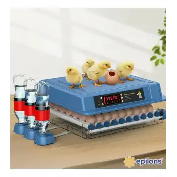Epo-W64 Tam Otomatik Kuluçka Makinesi 64 Yumurta Kapasiteli Civciv Kaz Ördek Uyumlu + Yedek Motor