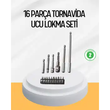 Ergonomik 16 Parça Bits Tornavida Uç ve Adaptör Seti