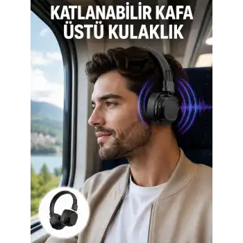 Ergonomik Konforlu Kablosuz Kulak Üstü Bluetooth Kulaklık Yeni Nesil