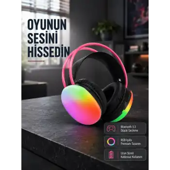 Ergonomik RGB Bluetooth Kulaklık 3D Ses Yeni Nesil
