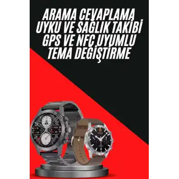 Erkeklere Özel Akıllı Saat Çelik Kordon Bluetooth Bağlantılı İOS ve Android Uyumlu