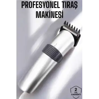 Erkeklere Özel Şarjlı Saç ve Sakal Kesme Tıraş Makinesi Seti