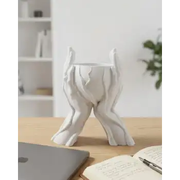 Es El Figürlü Dekoratif 3D Baskı Vazo Saksı Ev Dekorasyonu