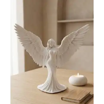Es Melek Kadın Figürlü 3D Dekoratif Biblo Modern Salon Dekoru