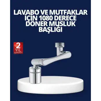 Esnek 1080° Musluk Başlığı 3 Eklemli Hareketli Su Modlu Lavabo Atı