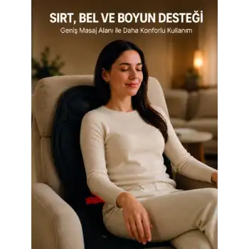 Ev Ofis Araç Uyumlu Isıtmalı Tam Vücut Masaj Minderi