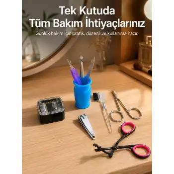 Ev Tipi Manikür Seti Cımbız Tırnak Makası Kaş Makası Bakım Kiti
