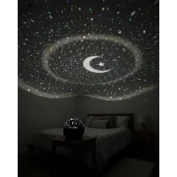 Fişli Yıldız Projektör Gece Lambası Müzikli