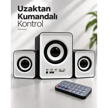 FM Radyolu Bluetooth Masaüstü Hoparlör Seti