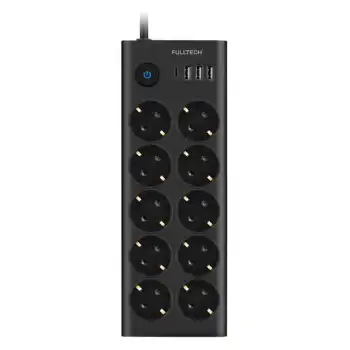 Fulltech Ftr14 Type-c Girişli Akım Korumalı 10’lu Priz, 3 Usb